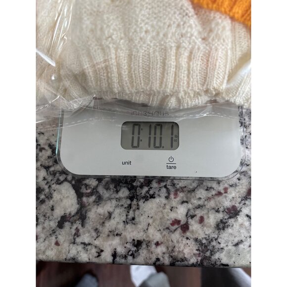 Bibi Sweater Size Large Striped Crewneck Long Sleeve Pullover Yellow White Cozy - Picture 7 of 7